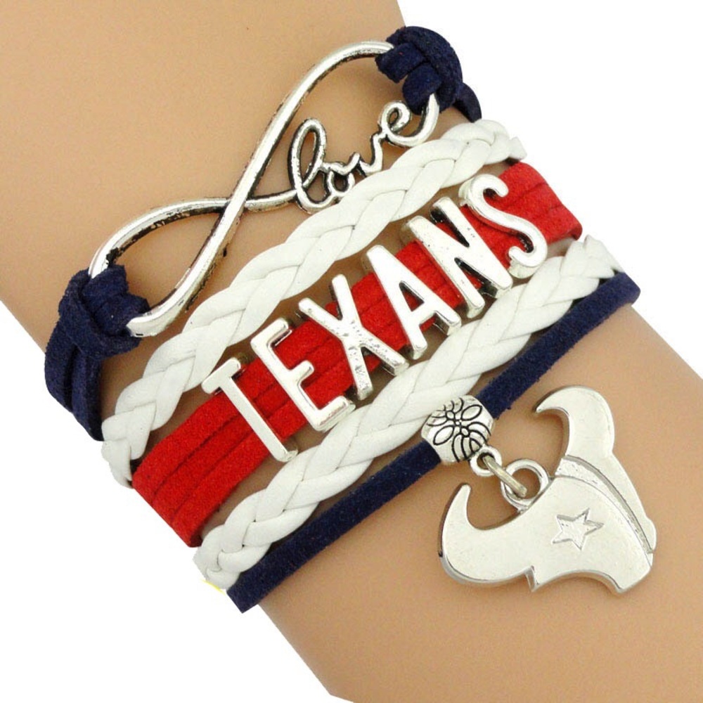 NFL Houston Texans adjustable football bracelet